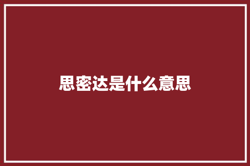 思密达是什么意思