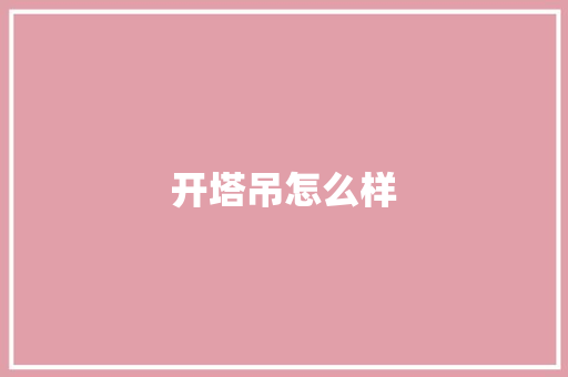 开塔吊怎么样 记叙文范文