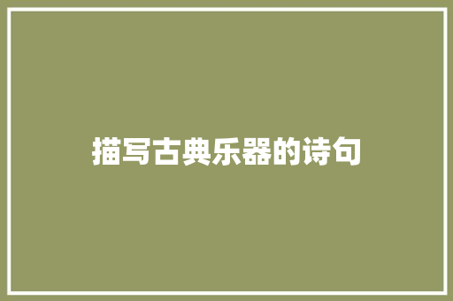 描写古典乐器的诗句