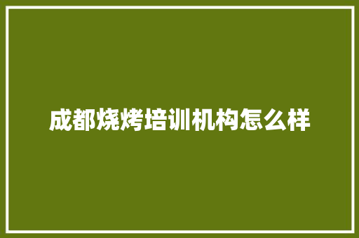 成都烧烤培训机构怎么样 说明文范文