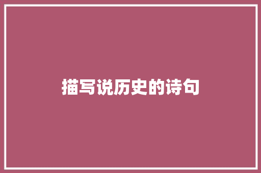 描写说历史的诗句