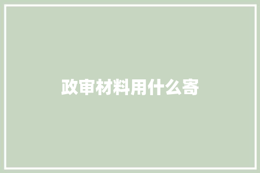 政审材料用什么寄