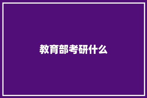 教育部考研什么