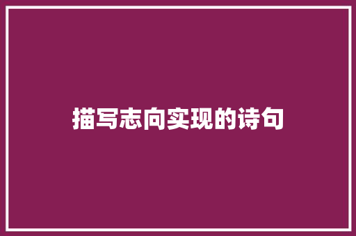 描写志向实现的诗句