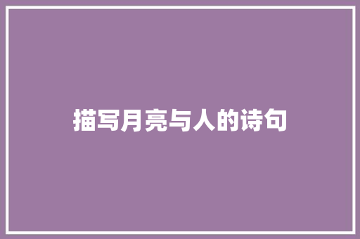 描写月亮与人的诗句