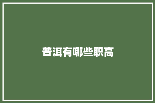 普洱有哪些职高