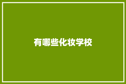 有哪些化妆学校