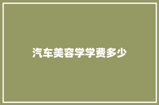汽车美容学学费多少