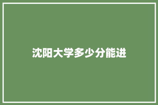 沈阳大学多少分能进