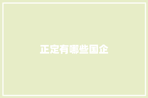 正定有哪些国企