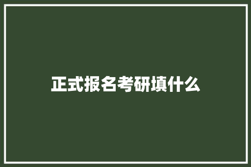 正式报名考研填什么