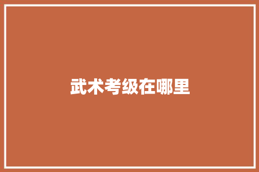 武术考级在哪里