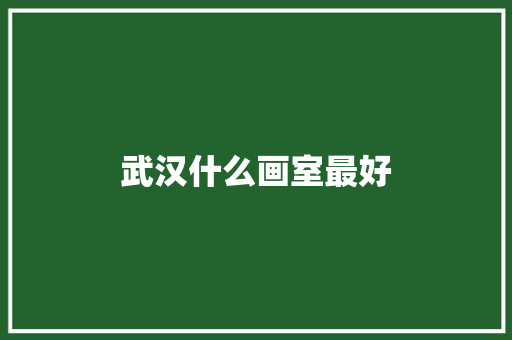 武汉什么画室最好