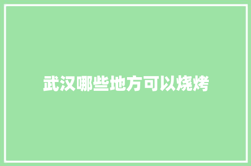 武汉哪些地方可以烧烤