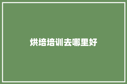 烘培培训去哪里好