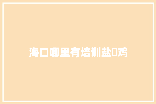 海口哪里有培训盐焗鸡