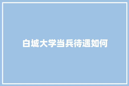 白城大学当兵待遇如何