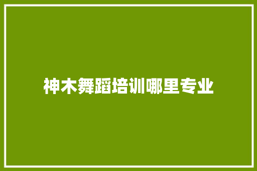 神木舞蹈培训哪里专业