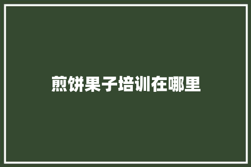 煎饼果子培训在哪里
