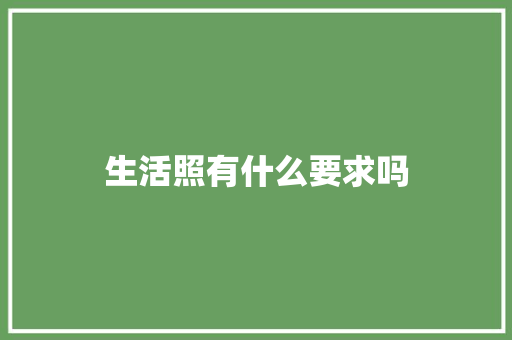 生活照有什么要求吗