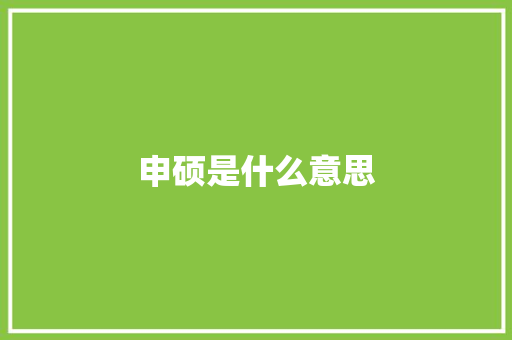 申硕是什么意思
