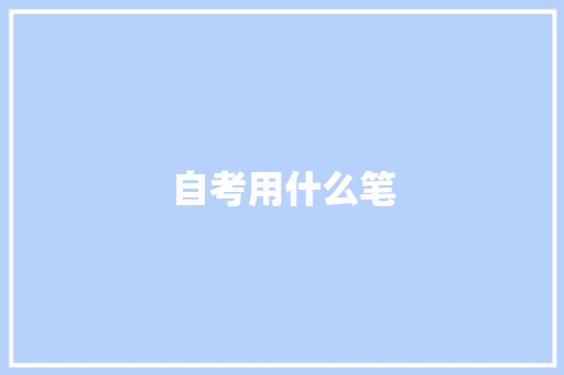 自考用什么笔
