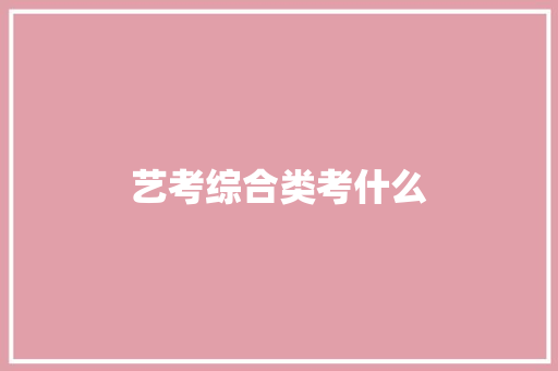 艺考综合类考什么