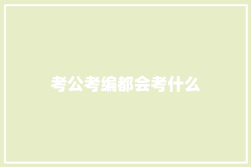 考公考编都会考什么