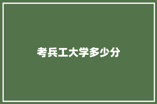 考兵工大学多少分 商业计划书范文