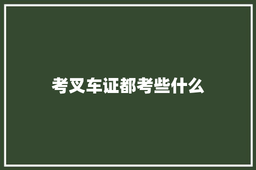 考叉车证都考些什么 记叙文范文