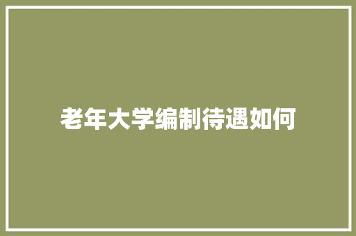 老年大学编制待遇如何 说明文范文