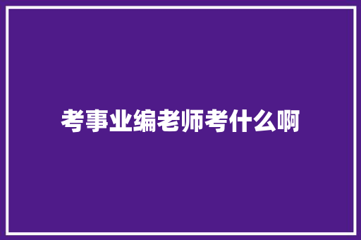考事业编老师考什么啊
